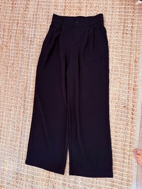 Amazon Black Wide-Leg Pleated Women's Trousers
